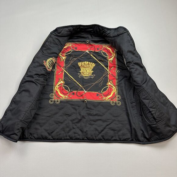 Vintage Lauren Ralph Lauren Vest Womens Medium Reversible Diamond Quilt Crest - Picture 10 of 14